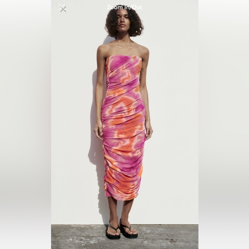 Zara ruched tulle dress